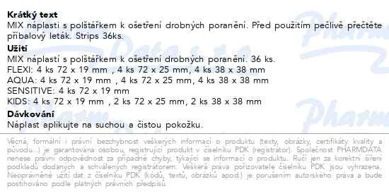 Příbalový leták - FIXAplast FIRST AID Family náplast mix 36ks