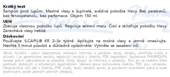 Příbalový leták - ISISPHARMA Ilcapil KR šampon 150ml