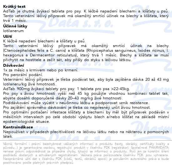 Příbalový leták - AdTab 900 mg žvýkací tablety pro psy o hmotnosti > 22–45 kg