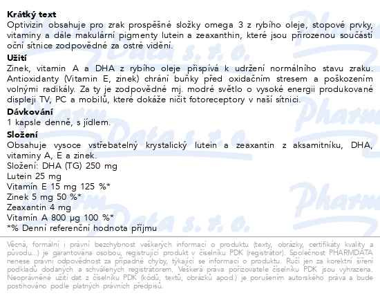 Příbalový leták - NatureVia OptiVizin Blue cps.60