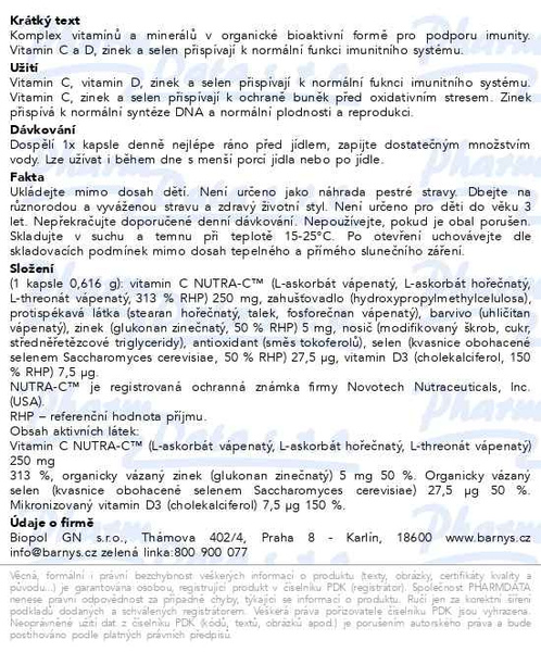 Příbalový leták - Barnys Ultra-C Imuno Complex cps.30