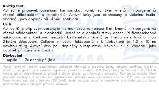 Příbalový leták - ActiLac tob.30