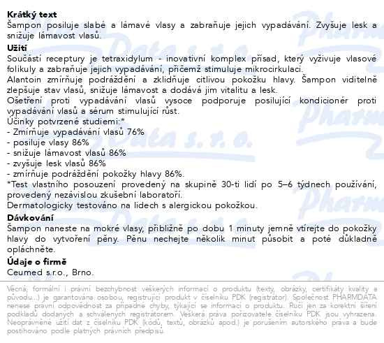 Příbalový leták - Long 4 Lashes posilující šampon 200ml