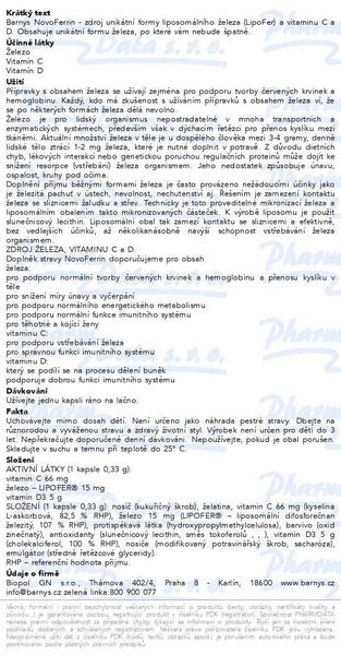 Příbalový leták - Barnys NovoFerrin cps.30
