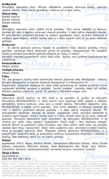 Příbalový leták - Bioaquanol U stimulátor vlasového růstu 55ml