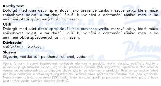 Příbalový leták - DOLORgit med ušní čisticí sprej 20ml