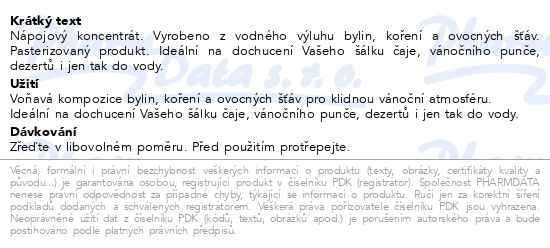 Příbalový leták - LEROS sirup kouzelné Vánoce 250ml