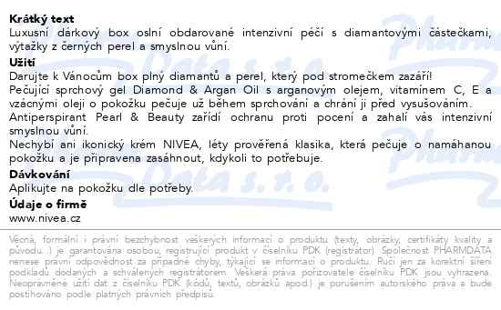 Příbalový leták - NIVEA VB BOX DEO PEARL 24