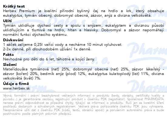 Příbalový leták - HERBEX Hrdlo a krk s eukalyptem n.s.20x1.5g