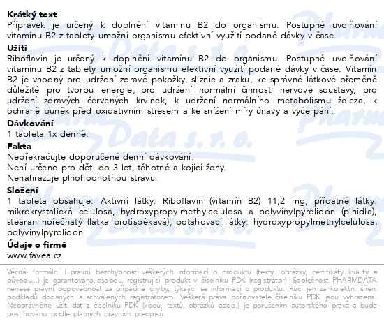 Příbalový leták - Favea Riboflavin s postupným uvolňováním tbl.30