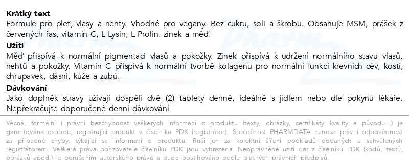 Příbalový leták - Solgar Skin Nails and Hair tbl.120
