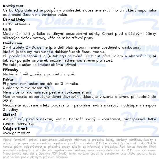 Příbalový leták - Carbo Medicinalis opti Galmed tbl 40+10 RODINNÉ BALENÍ