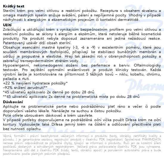 Příbalový leták - RILASTIL Difesa steril. krém pro citl.pokožku 50ml