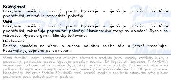 Příbalový leták - DERMEDIC SUNBRELLA chladivý balzám po opalování 200g
