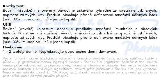 Příbalový leták - Edenpharma Kolostrum Junior tbl.30