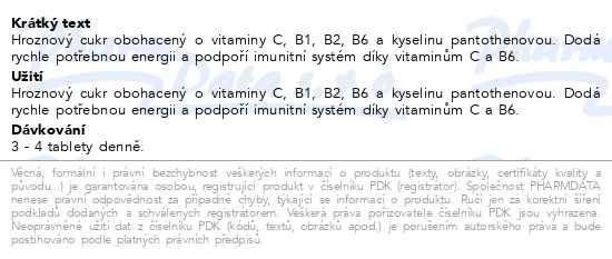 Příbalový leták - Energit Hroznový cukr multivitamín jahoda tbl.17