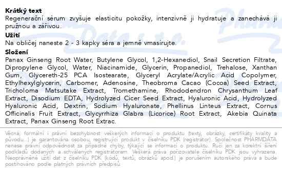 Příbalový leták - Beauty of Joseon Revive regenerační sérum 30ml