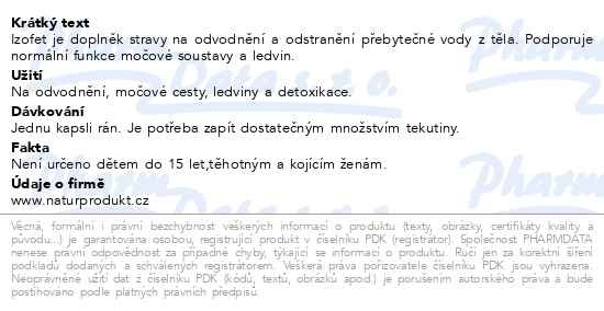 Příbalový leták - Izofet na odvodnění cps.30