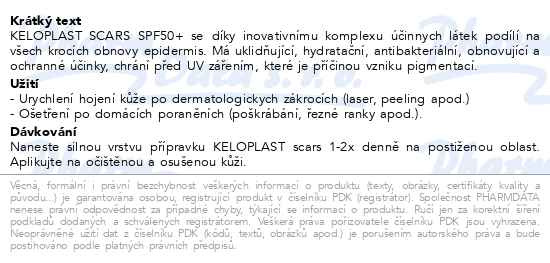 Příbalový leták - ISISPHARMA Keloplast scars krém SPF50+ 40ml