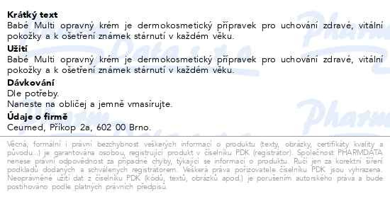 Příbalový leták - Babé HealthyAging+ Obnovující noční krém 50 ml (Multi Repair Renovation Cream Night)