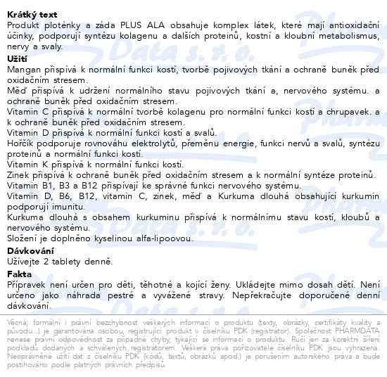 Příbalový leták - MOVit Ploténky a záda PLUS ALA tbl.90