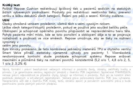 Příbalový leták - Repose Antidekubitní sedák včetně potahu