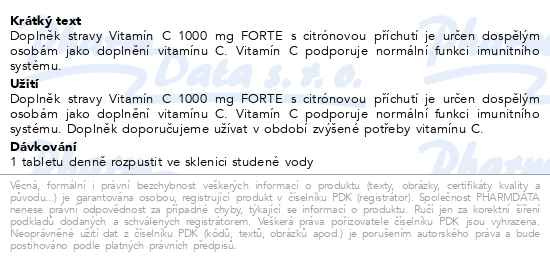 Příbalový leták - Biotter Vitamín C 1000mg FORTE 20ks šumivých tbl.