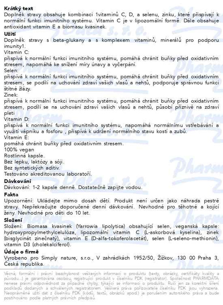 Příbalový leták - Beggs Immunity Booster cps.30