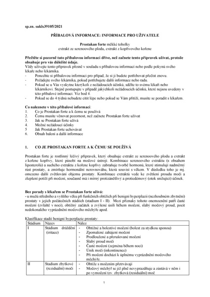 Příbalový leták (SUKL) - Prostakan Forte cps.60