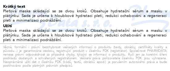 Příbalový leták - VT Reedle Shot 100 hydrat.pleťová maska 1.5g+27g