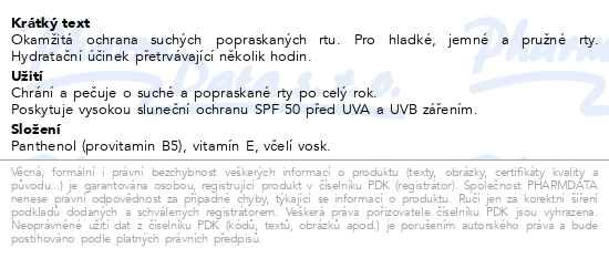 Příbalový leták - Bepanthen Derma balzám na rty SPF50 4.5g