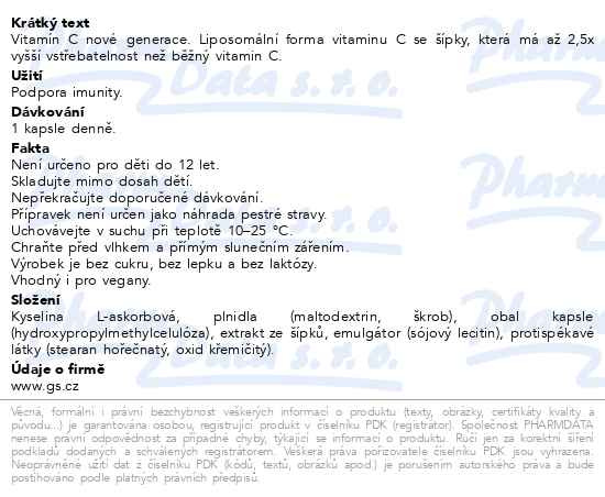 Příbalový leták - GS Vitamin Lipo C 500mg se šípky 90+10 kapslí