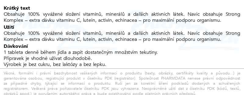 Příbalový leták - GS Extra Strong Multivitamin 100 tablet