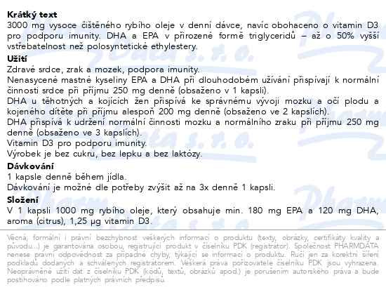 Příbalový leták - GS Omega 3 citrus, 100+50 kapslí