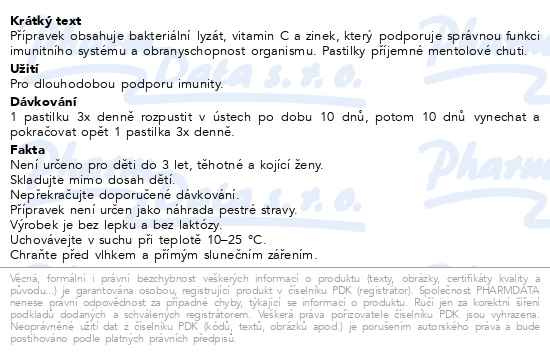 Příbalový leták - GS Imunostim Antigrip 60 pastilek