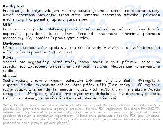 Příbalový leták - Fructolax Ovoce&Vláknina TABLETY tbl.30