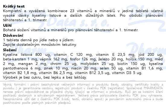 Příbalový leták - GS Mamavit 1 Plánování a 1.trimestr 30 tablet