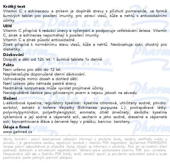 Příbalový leták - Vitamín C 1000mg Galmed s echinaceou XXL eff tbl24