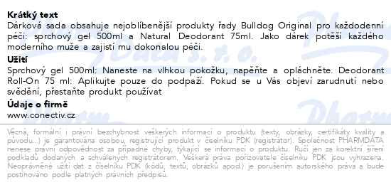 Příbalový leták - Bulldog Original Body Care Duo set
