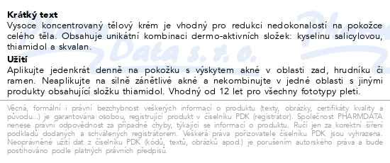 Příbalový leták - Eucerin DermoPure CLINICAL tělový krém 200ml