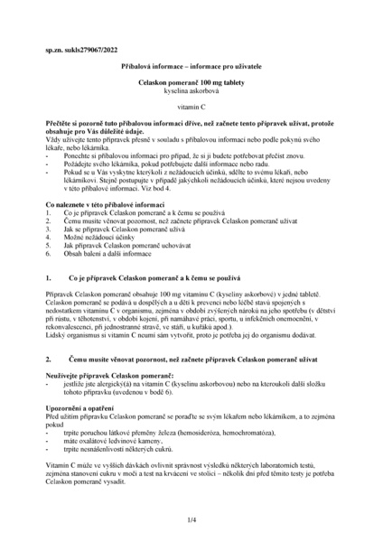 Příbalový leták (SUKL) - Celaskon pomeranč 100mg 30 tablet