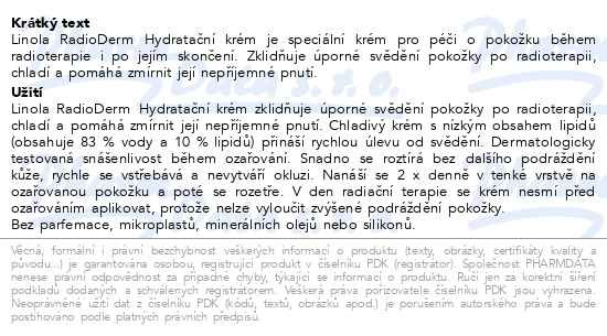 Příbalový leták - Linola Radio-Derm Hydratační krém 50ml