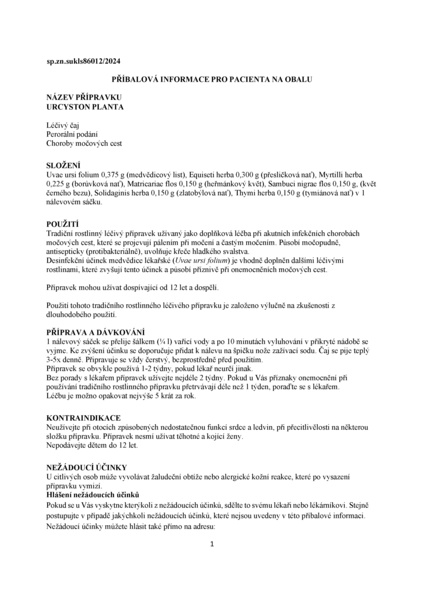 Příbalový leták (SUKL) - LEROS Urcyston Planta por.spc.20x1.5g sáčky