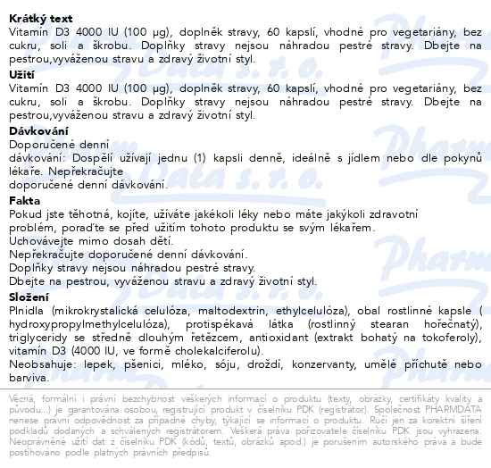 Příbalový leták - Solgar Vitamin D3 4000 IU cps.60
