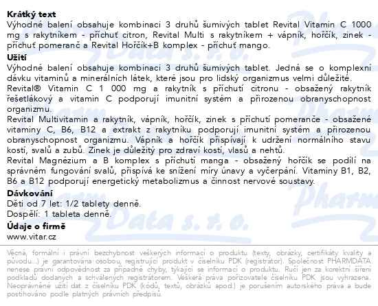 Příbalový leták - Revital Vit.C, Multivitamin a Hořčík šumivé tablety 3x20 tablet