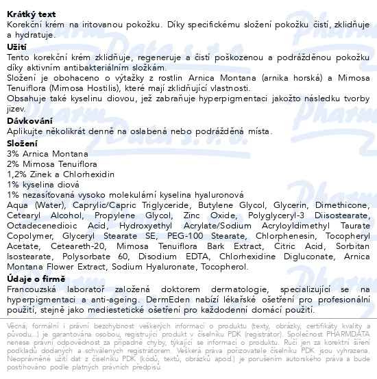 Příbalový leták - DERMEDEN Cicaderm Repair Care 30ml