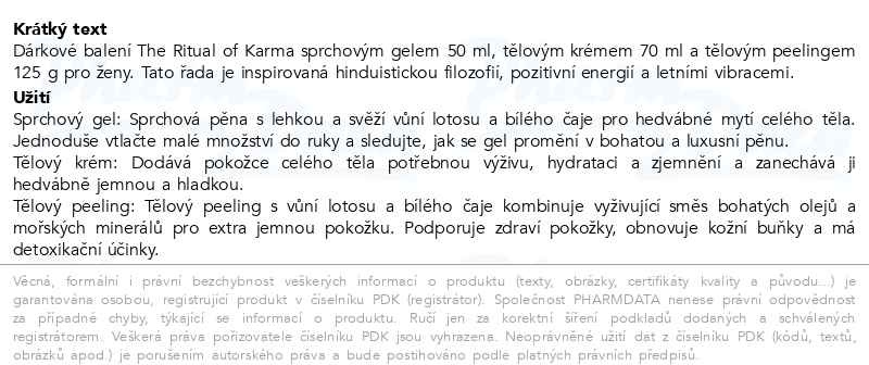 Příbalový leták - Rituals The Ritual of Karma set 2025