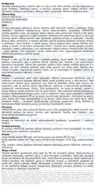 Příbalový leták - Fytofontana VIROSTOP pastilky lesní ovoce 20ks