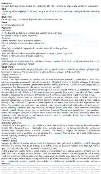 Příbalový leták - Megafyt Bylinková lékárna Čajová směs průdušky 20x1.5g