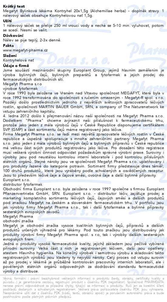 Příbalový leták - Megafyt Bylinková lékárna Kontryhel 20x1.5g